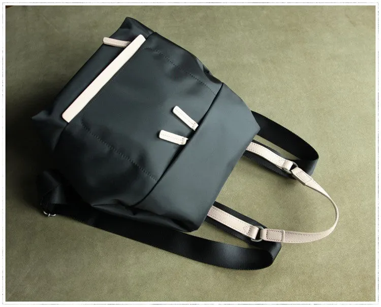 Womens Nylon Backpack Black Best Satchel Backpack Bag Nylon School Rucksack for Ladies