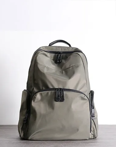 Womens Nylon Laptop Backpack Best Travel Backpack Bag Nylon Gray School Rucksack for Ladies