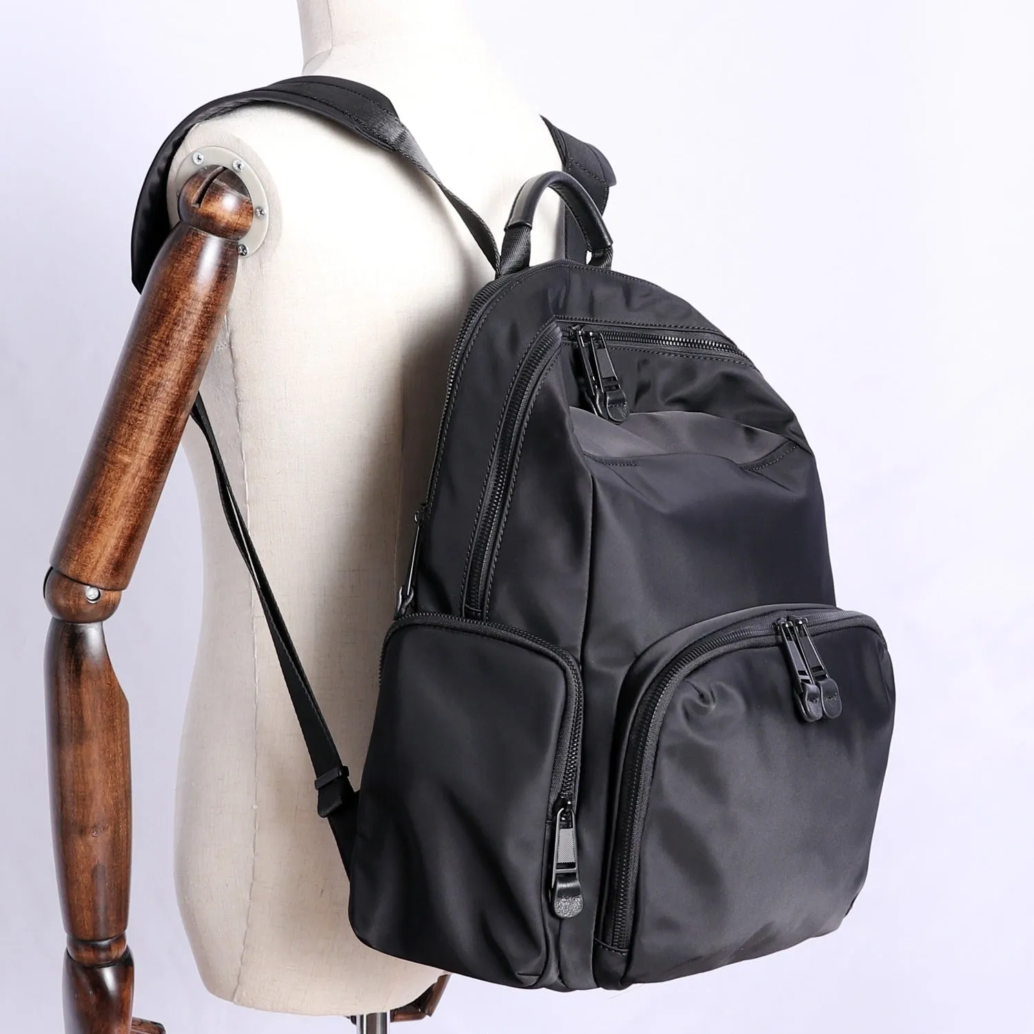 Womens Nylon Laptop Backpack Best Travel Backpack Bag Nylon Gray School Rucksack for Ladies