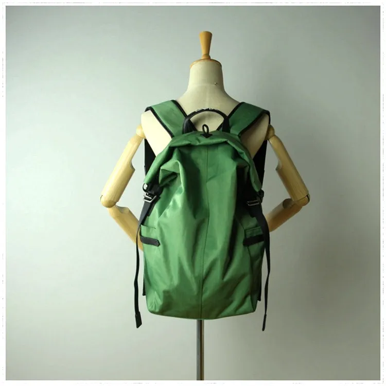 Womens Nylon Large Backpack Bag Army Green Nylon Travel Backpack School Rucksack for Ladies