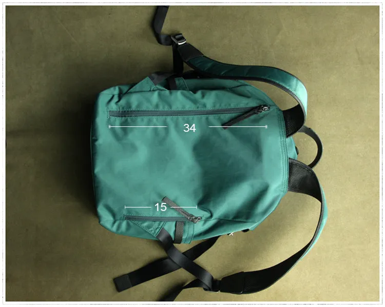 Womens Nylon Large Backpack Bag Army Green Nylon Travel Backpack School Rucksack for Ladies