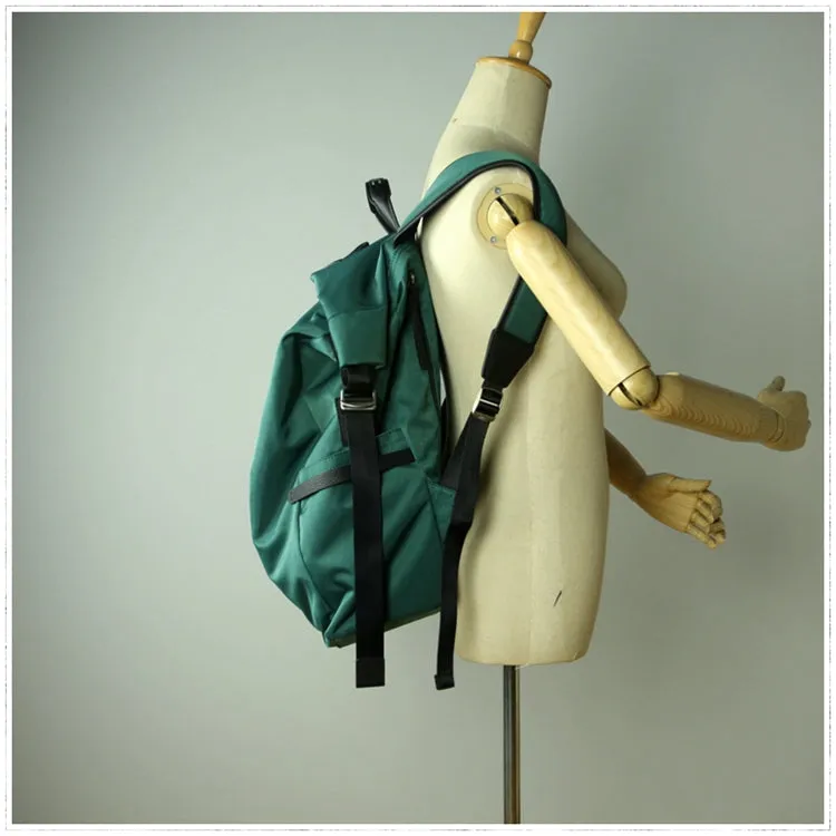 Womens Nylon Large Backpack Bag Army Green Nylon Travel Backpack School Rucksack for Ladies