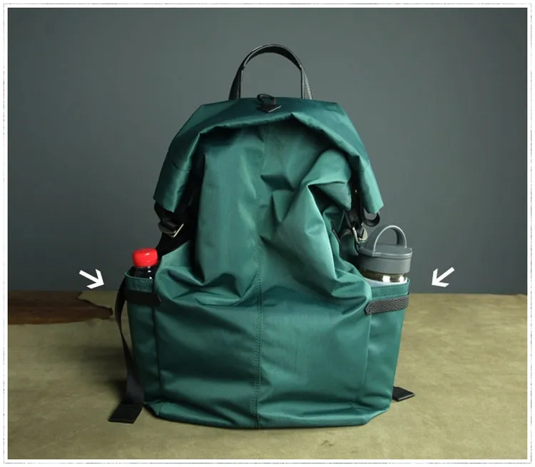 Womens Nylon Large Backpack Bag Army Green Nylon Travel Backpack School Rucksack for Ladies