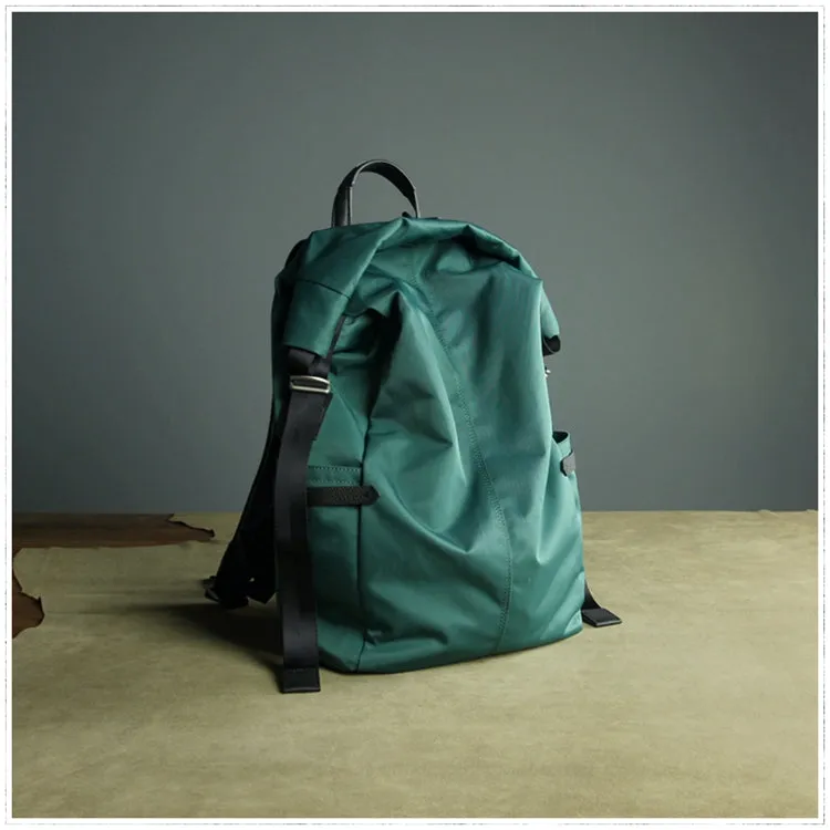 Womens Nylon Large Backpack Bag Army Green Nylon Travel Backpack School Rucksack for Ladies