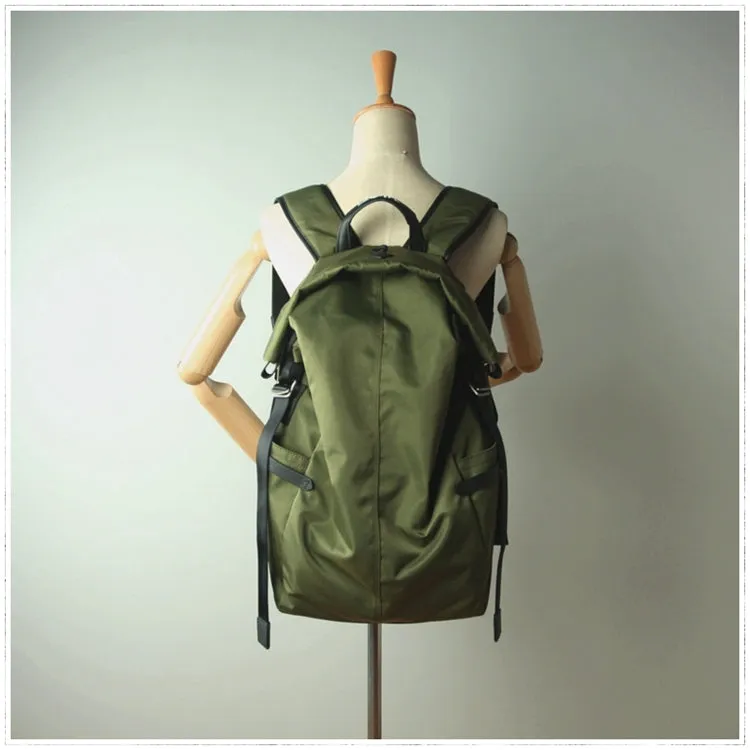 Womens Nylon Large Backpack Bag Black Nylon Travel Backpack School Rucksack for Ladies