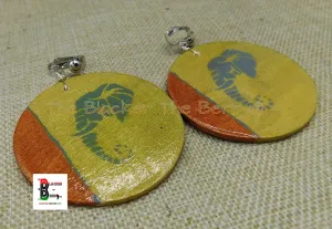 Wooden Elephant Earrings Clip On Hand Painted Jewelry Handmade Black Owned