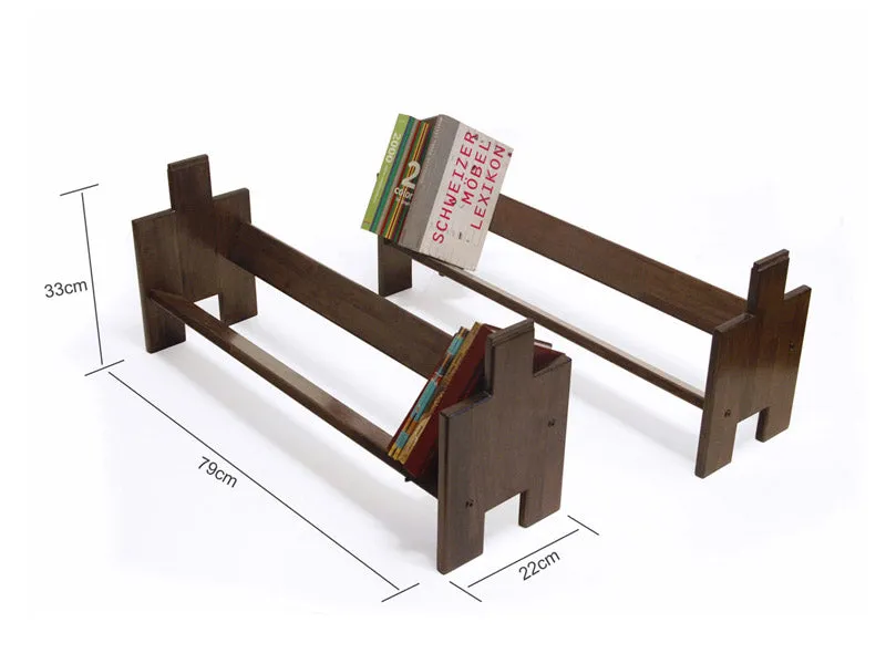 Wooden Stackable Book Shelf : Book Builder Small - 2 Units ( Mahagony Colour )