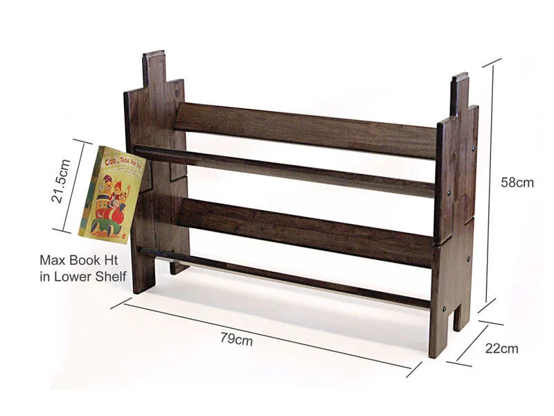 Wooden Stackable Book Shelf : Book Builder Small - 2 Units ( Mahagony Colour )