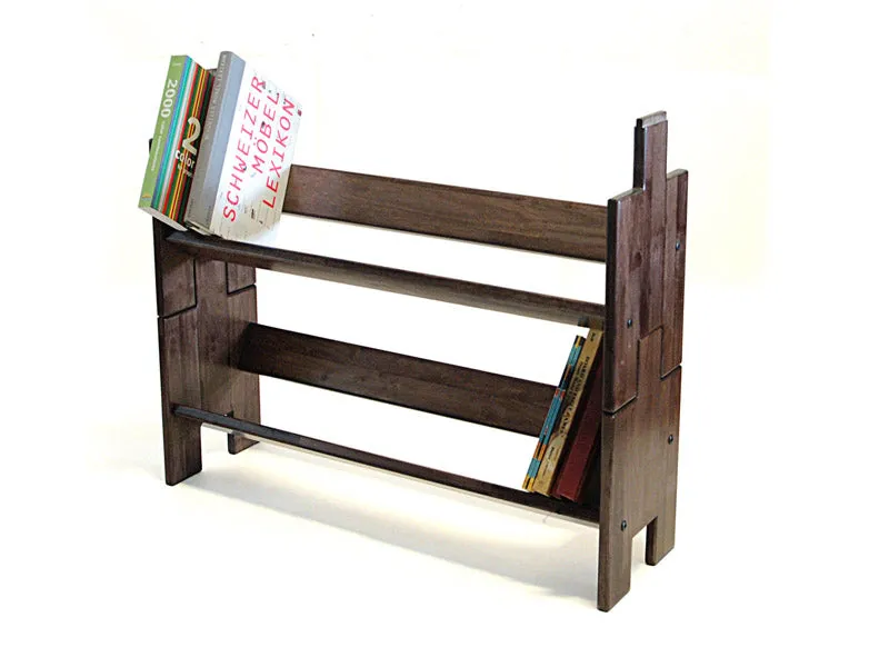 Wooden Stackable Book Shelf : Book Builder Small - 2 Units ( Mahagony Colour )
