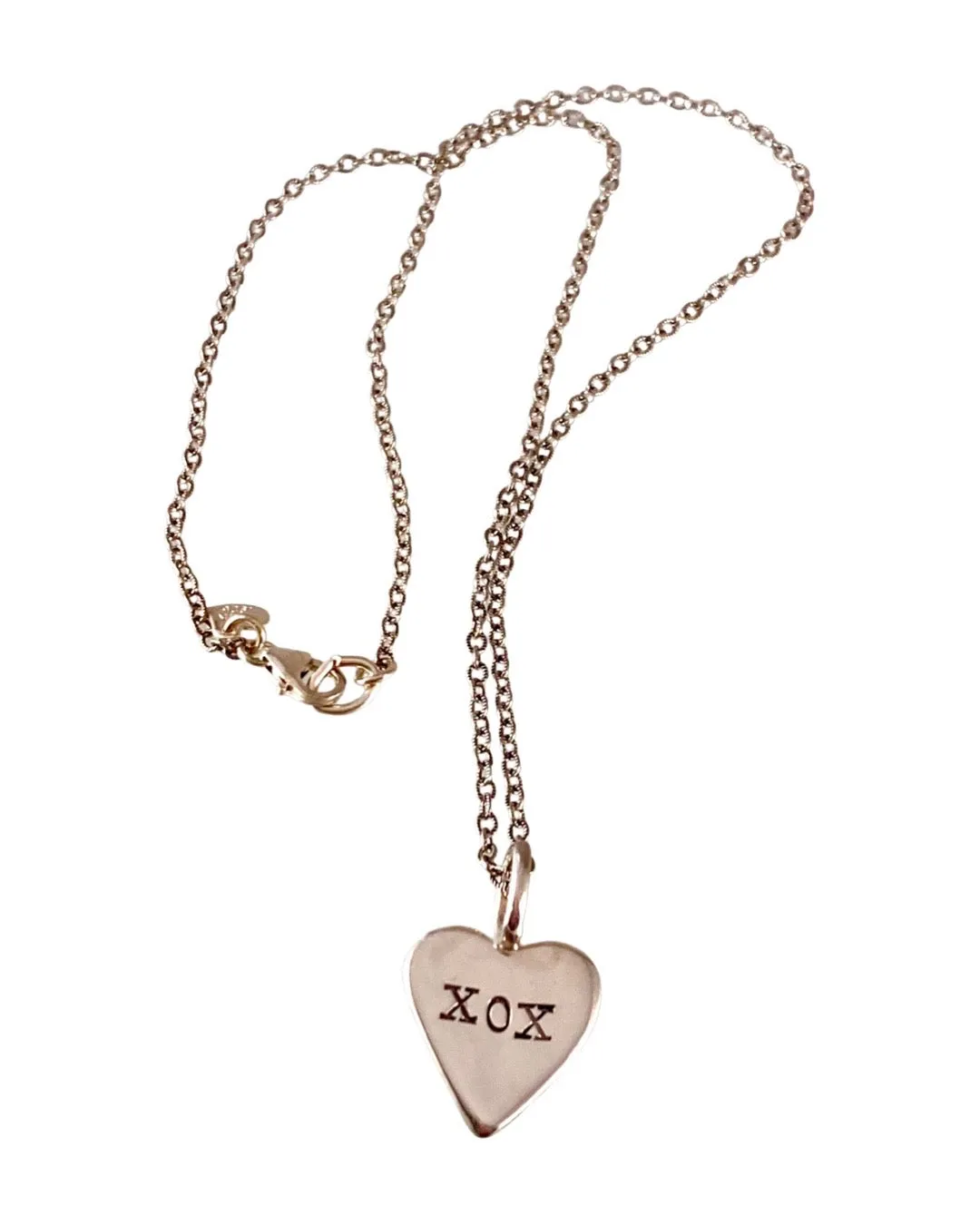 XOX Stamped Heart Necklace