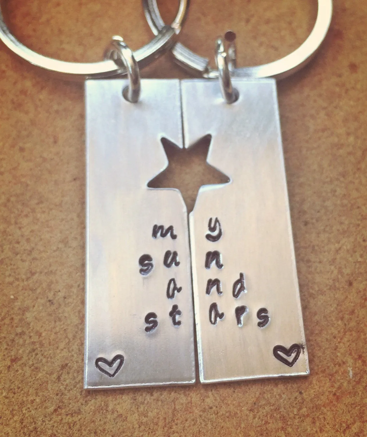 You're My Person, Boyfriend Gift, My Sun And My Stars, Hand Stamped Keychain, Personalized Keychain, Boyfriend Gift