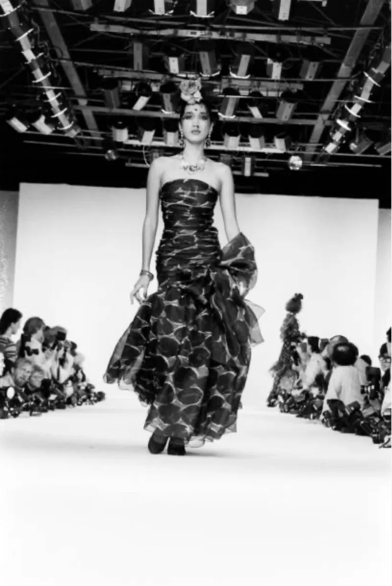 Yves Saint Laurent Spring 1984 Runway Strapless Silk Organza Dress