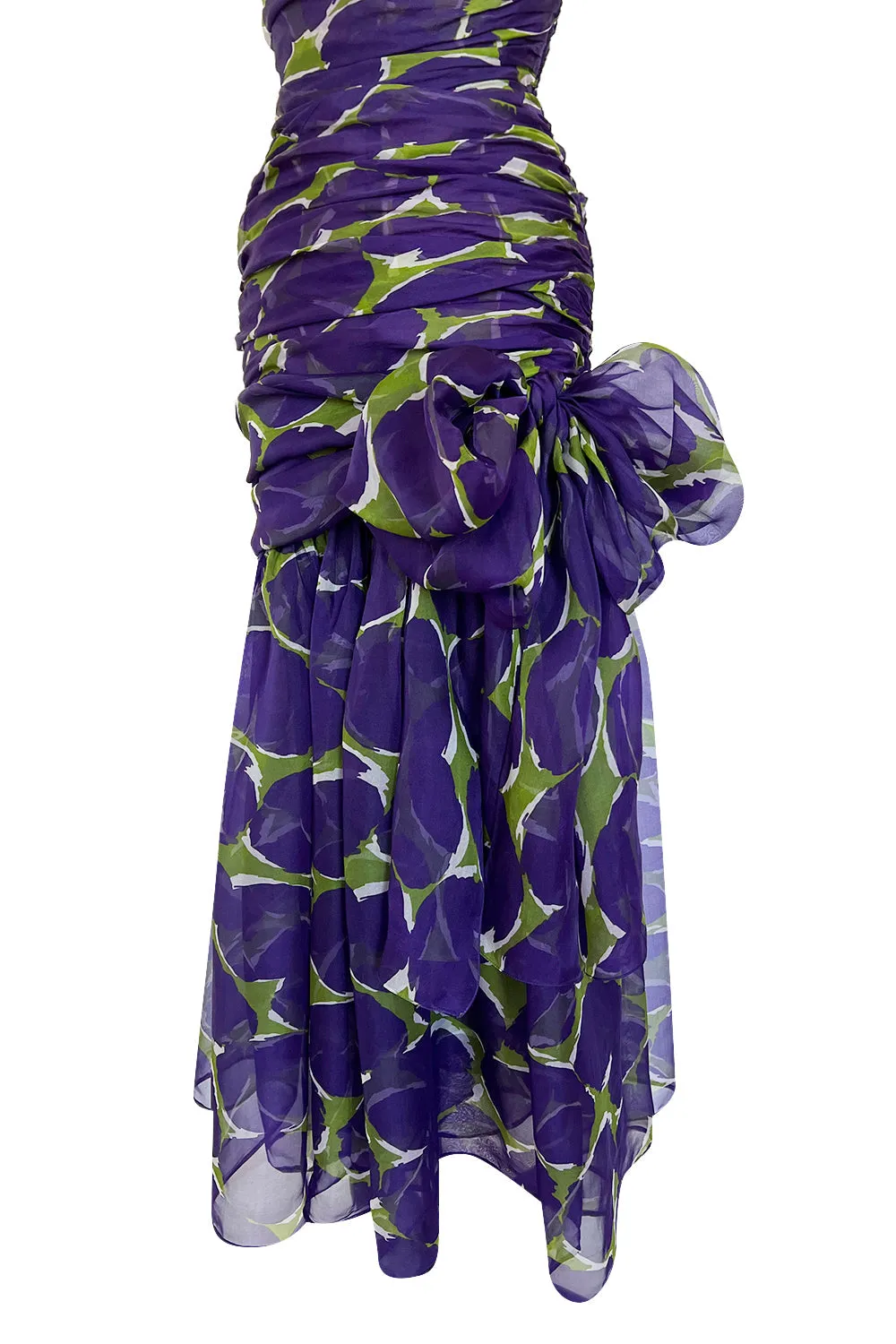 Yves Saint Laurent Spring 1984 Runway Strapless Silk Organza Dress
