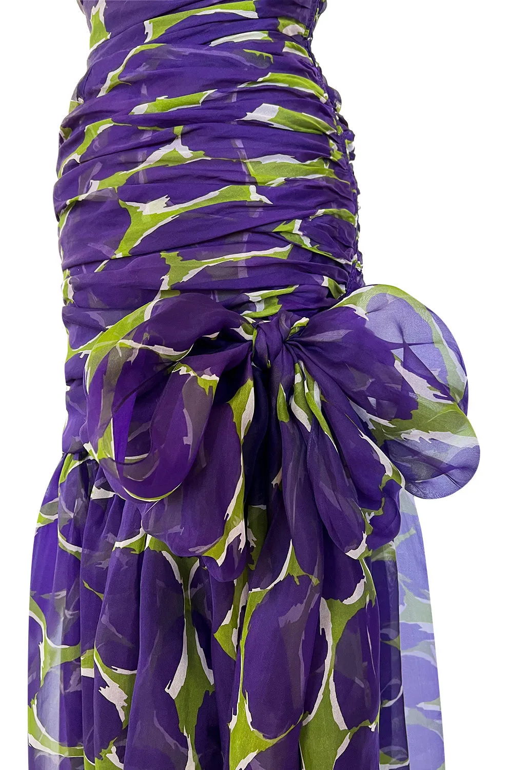 Yves Saint Laurent Spring 1984 Runway Strapless Silk Organza Dress