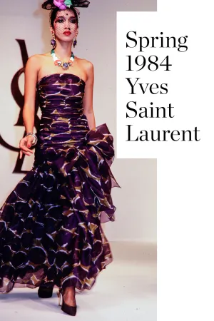 Yves Saint Laurent Spring 1984 Runway Strapless Silk Organza Dress