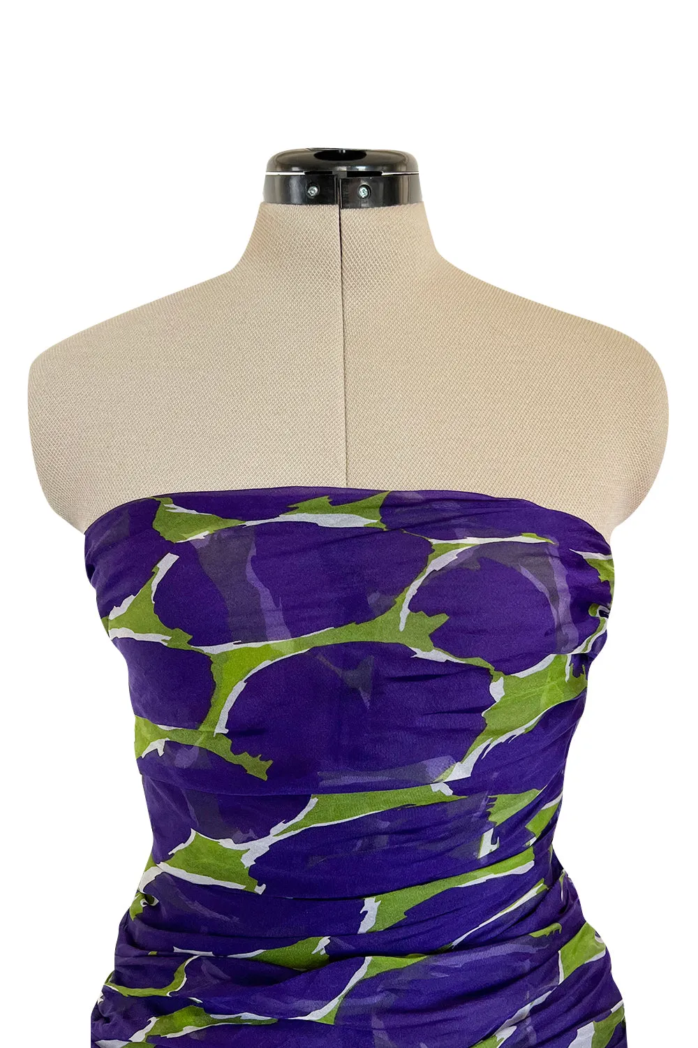 Yves Saint Laurent Spring 1984 Runway Strapless Silk Organza Dress