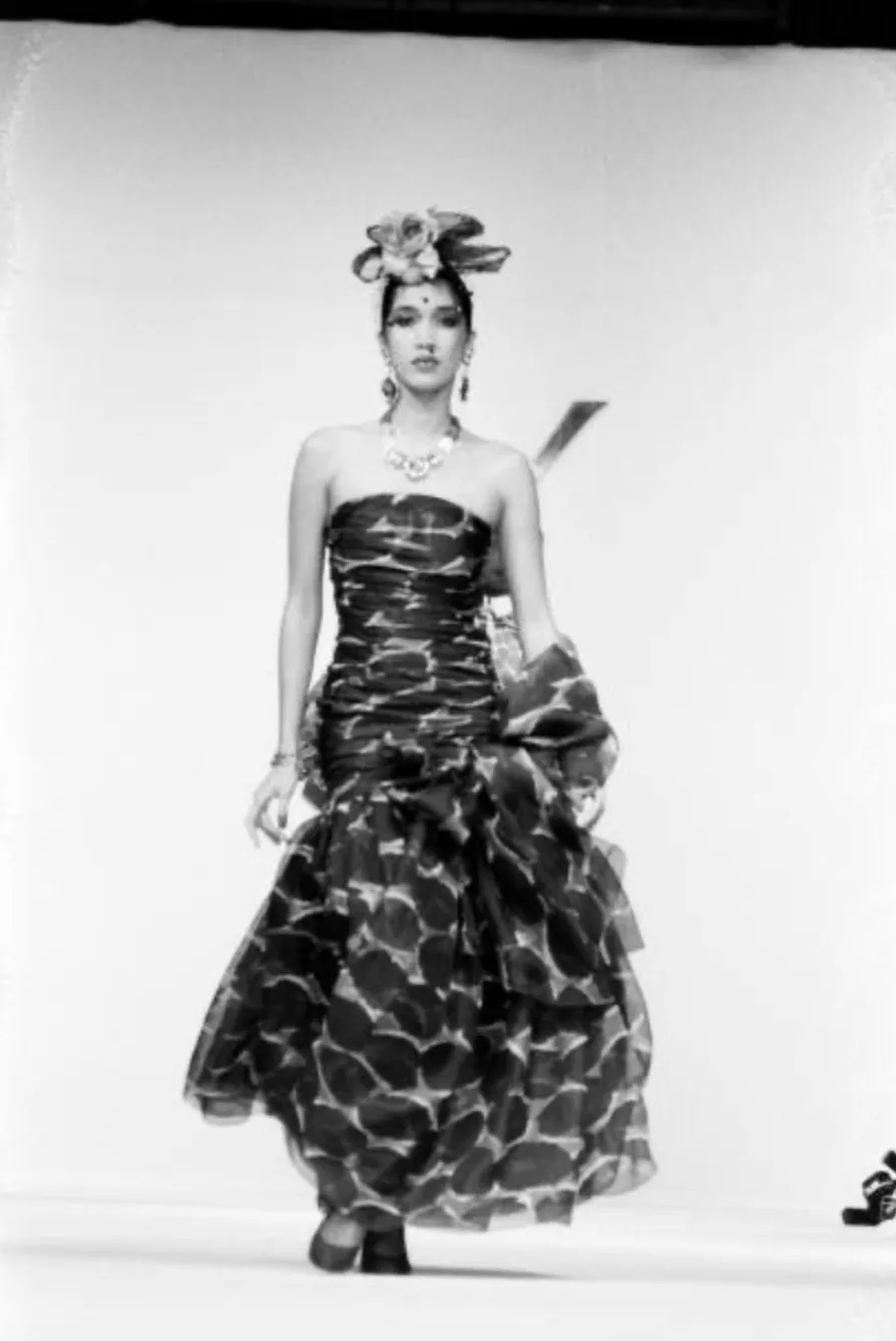 Yves Saint Laurent Spring 1984 Runway Strapless Silk Organza Dress