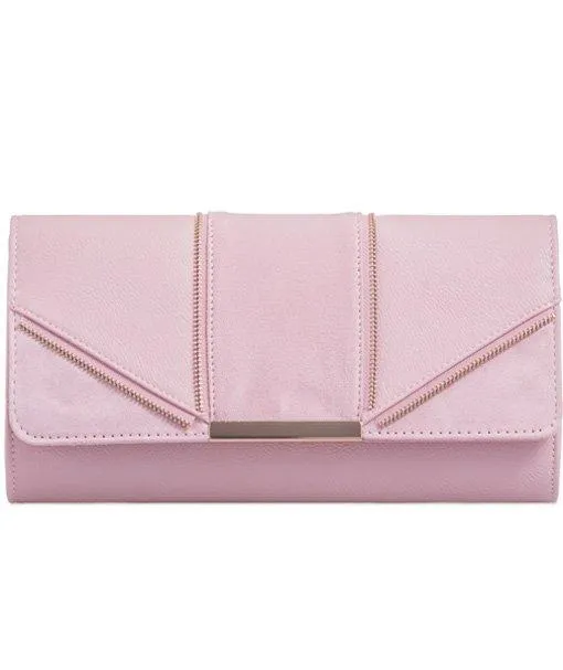 Zip Effect Clutch - Celeste